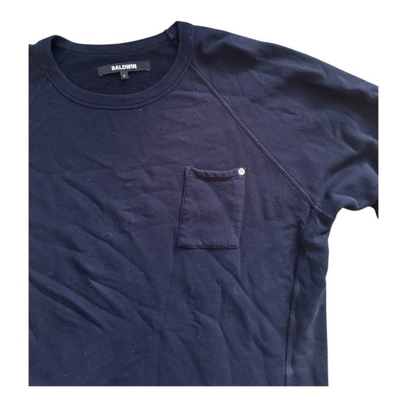 Baldwin Kansas City Black 100% Cotton Size L Long Sleeve Crew Neck Sweater - Picture 6 of 7